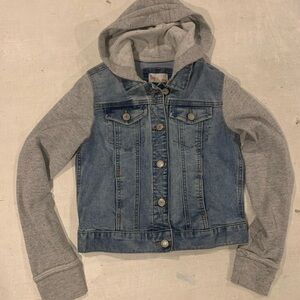 So Kids Denim and Gray Hooded Jacket